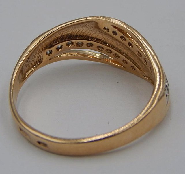 Кольцо из красного и белого золота с цирконием (29883502)  6