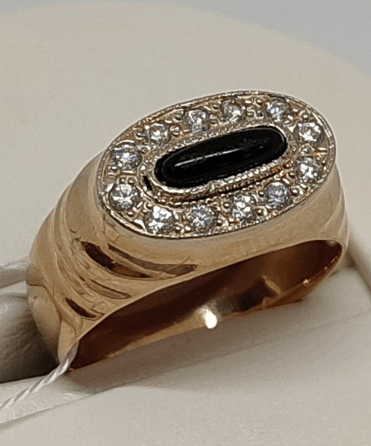 Перстень із червоного та білого золота з цирконієм (28546584) 0