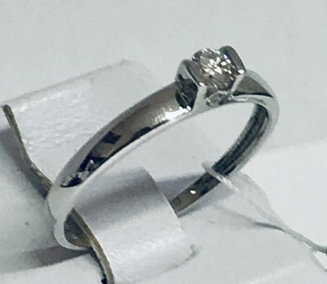 Кольцо из белого золота с бриллиантом (-ми) (29066376) 0