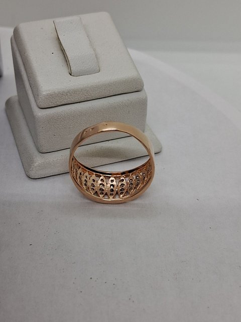 Кольцо из красного золота с цирконием (32145277)  4