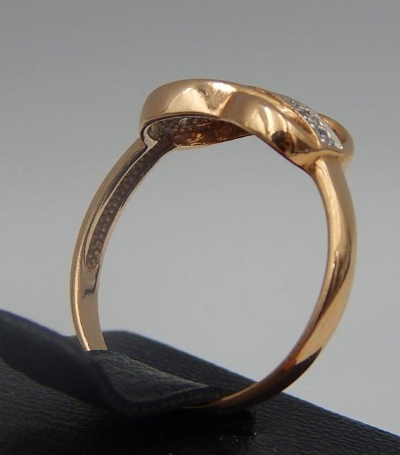 Кольцо из красного золота с цирконием (30509877) 1