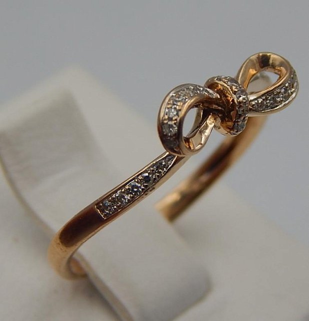 Кольцо из красного золота с бриллиантом (-ми) (30720552) 1