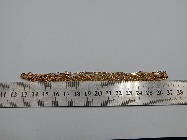 Цепь из красного золота с плетением Сингапур (31941041) 3