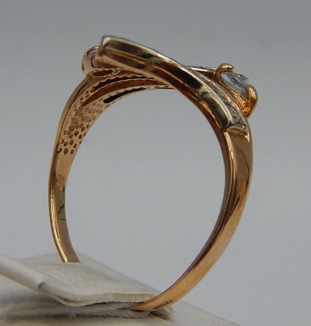 Кольцо из красного золота с цирконием (31894045) 3