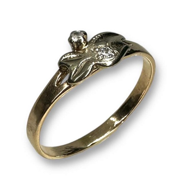 Кольцо из красного и белого золота с цирконием (30719962) 2