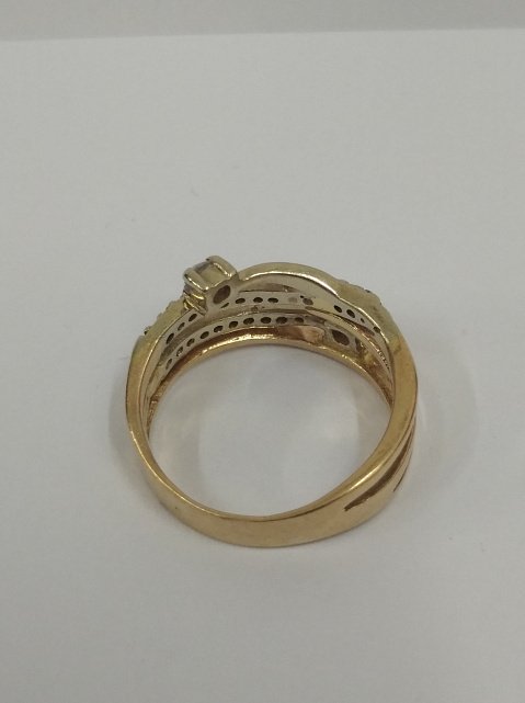 Кольцо из красного и белого золота с цирконием (32100833) 3