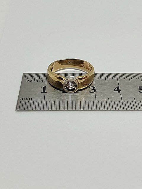 Кольцо из желтого и белого золота с бриллиантом (-ми) (31625963) 6