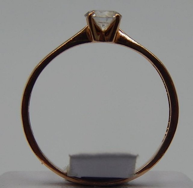 Кольцо из красного золота с цирконием (31570933) 3