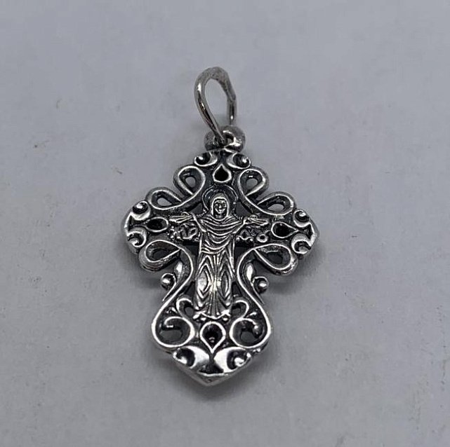 Срібний підвіс-хрест із цирконієм (33346523) 1