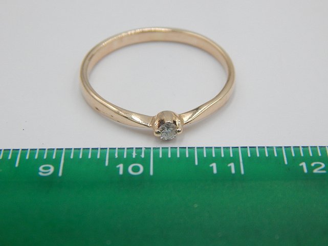 Каблучка з червоного золота з діамантом (-ми) (30666530) 5