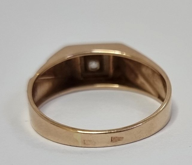 Перстень из красного и белого золота с цирконием (33872916) 3