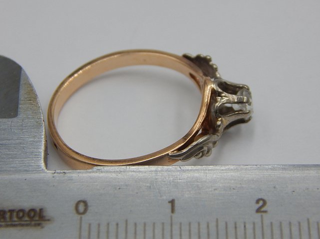 Кольцо из красного и белого золота с цирконием (33678788)  7
