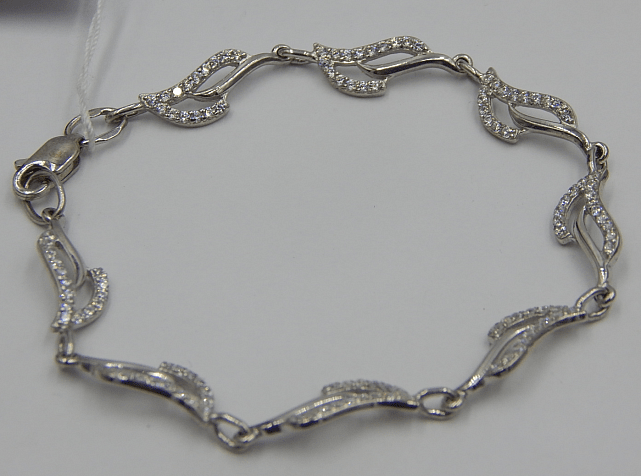 Срібний браслет із цирконієм (31999384) 0