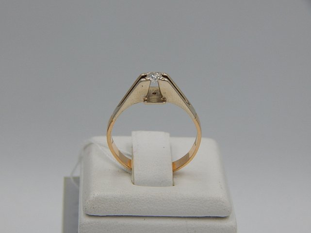 Кольцо из красного и белого золота с бриллиантом (-ми) (32202946) 1