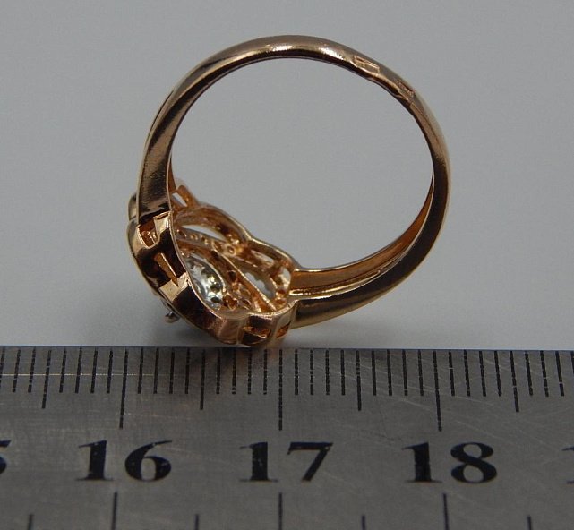 Кольцо из красного и белого золота с цирконием (33726219) 3