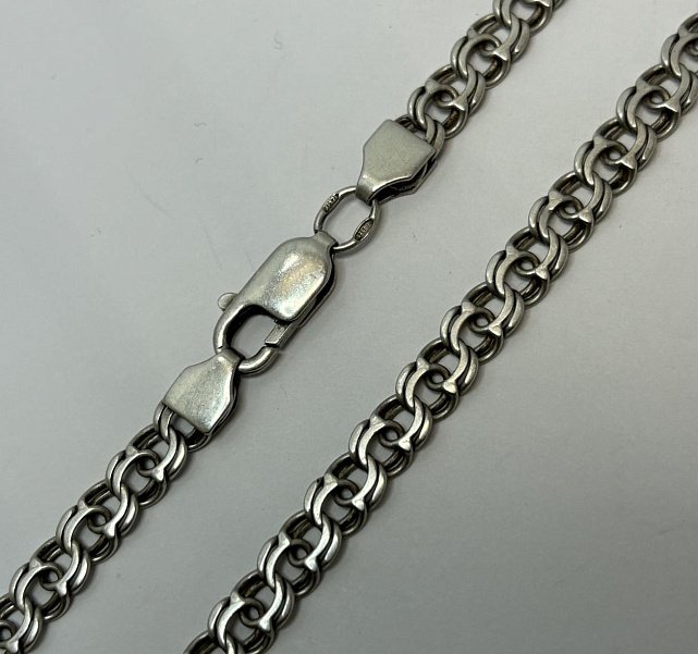 Серебряная цепь с плетением Бисмарк (33729311) 0