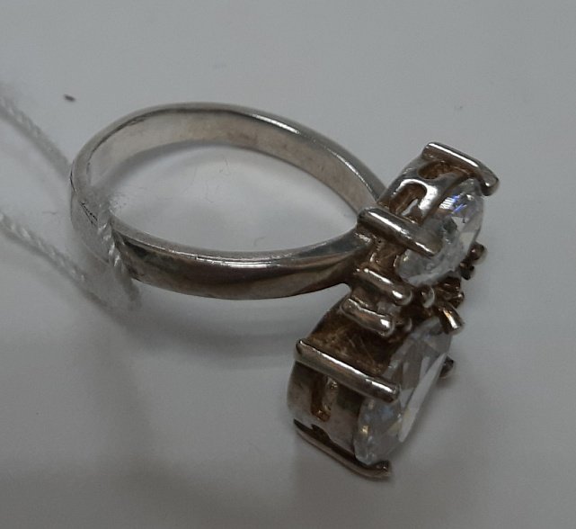 Серебряное кольцо с цирконием (30538418) 7