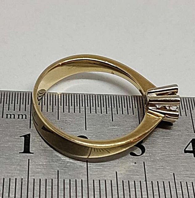 Кольцо из желтого и белого золота с бриллиантом (-ми) (31625975)  7