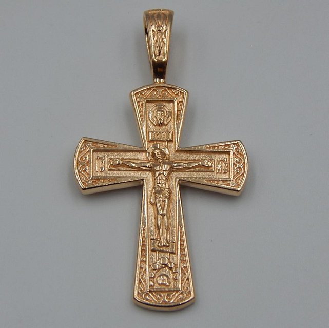 Підвіс-хрест з червоного золота (33698370) 0