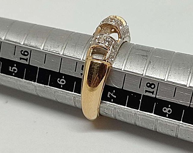Кольцо из желтого и белого золота с цирконием (31284121) 2