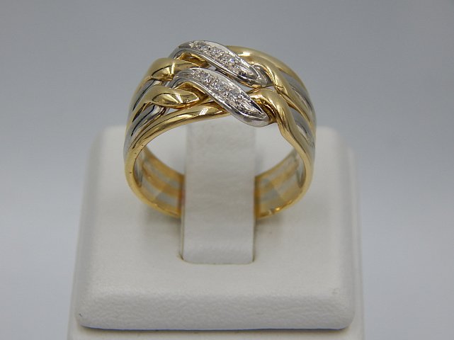 Кольцо из желтого и белого золота с бриллиантом (-ми) (31168876) 1