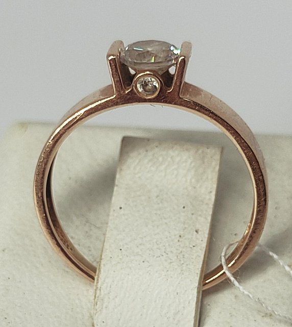 Кольцо из красного золота с цирконием (33750389) 1