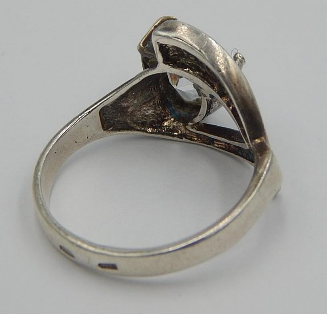 Серебряное кольцо с цирконием (24046246) 5