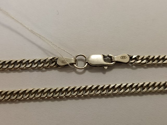 Серебряная цепь с плетением Двойной ромб (33778836) 1