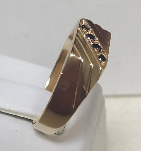 Перстень із червоного золота з цирконієм (30374352)  4