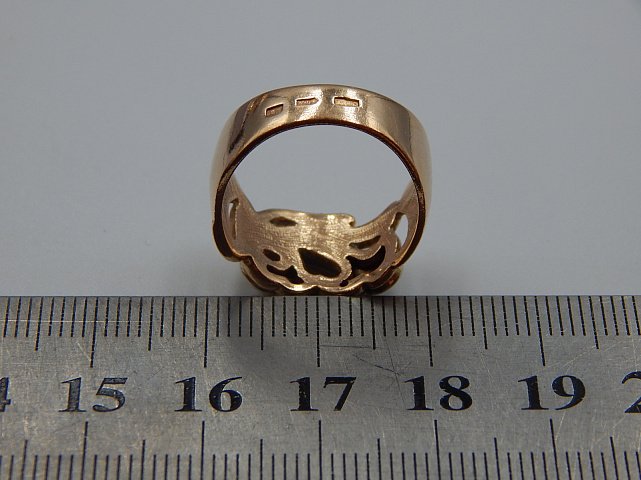 Кольцо из красного и белого золота с цирконием (31583015) 6