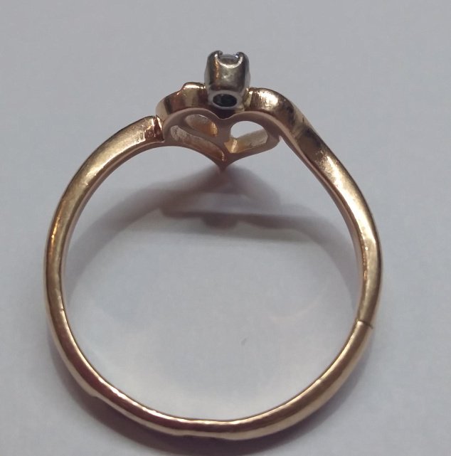 Кольцо из красного золота с цирконием (32728762)  2