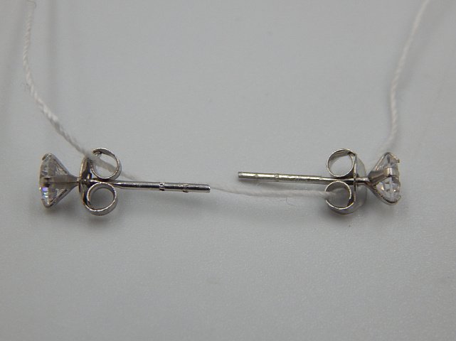 Серебряные серьги с цирконием (31136005) 1