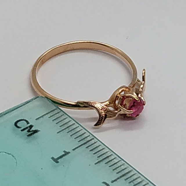 Кольцо из красного золота с корундом (30503516) 6