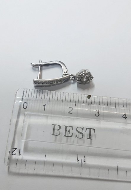 Серебряные серьги с цирконием (33632588) 2