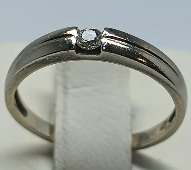 Кольцо из белого золота с бриллиантом (-ми) (33696231) 1