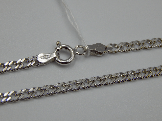 Серебряная цепь с плетением Двойной ромб (30672185) 0