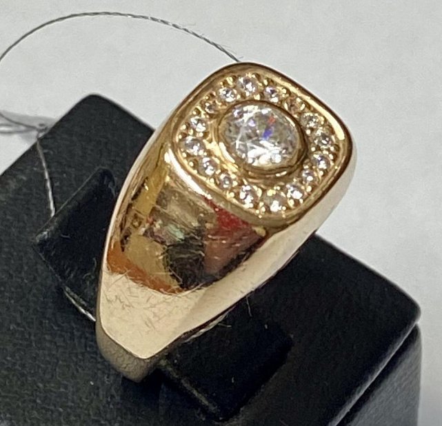 Перстень из красного золота с цирконием (32871300) 1