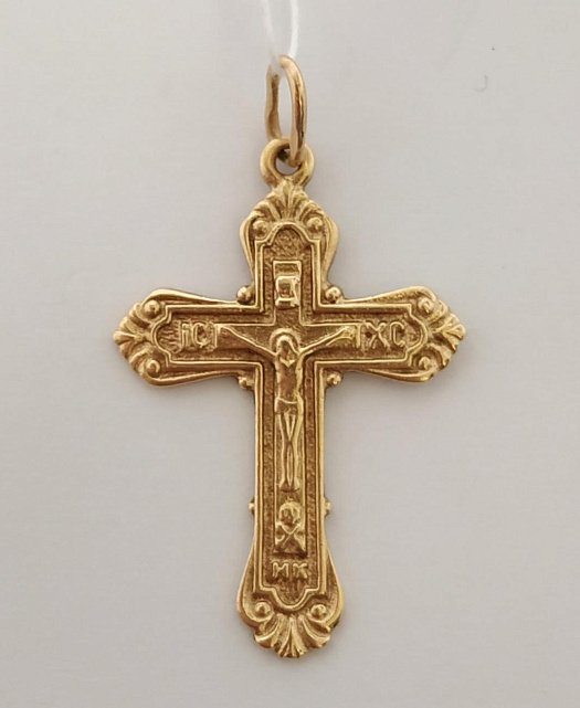 Підвіс-хрест з червоного золота (33799801) 0
