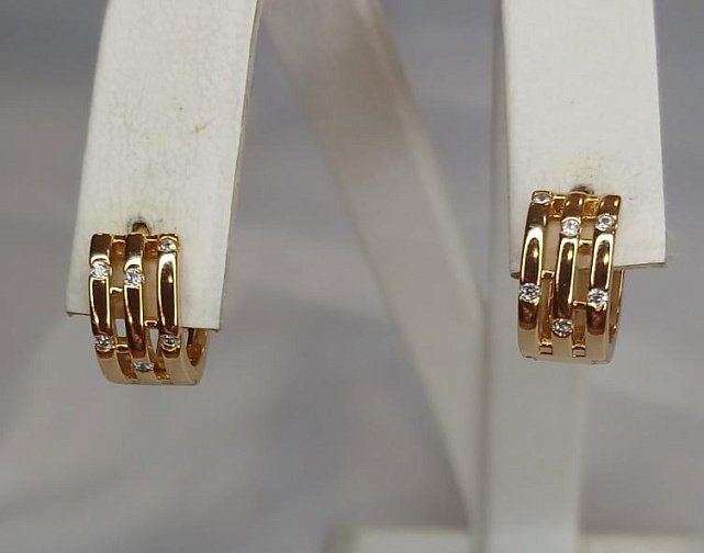 Сережки з медичного золота з цирконієм від Xuping (32823620) 0