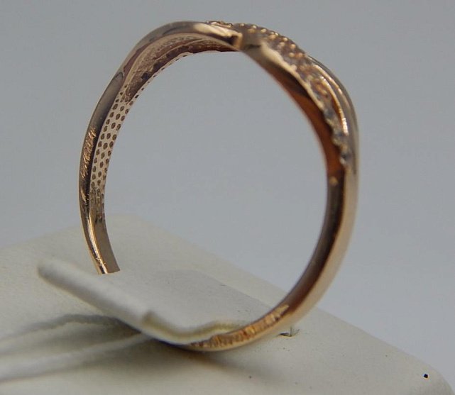 Кольцо из красного золота с цирконием (33664361)  4