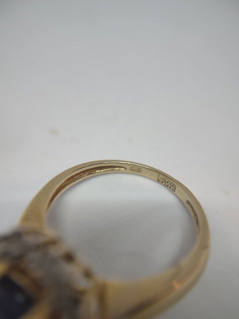 Кольцо из красного золота с сапфиром и бриллиантом (-ми) (27417520)  4
