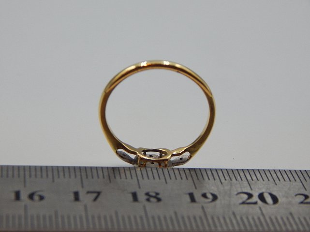 Кольцо из желтого и белого золота с бриллиантом (-ми) (32203066) 5