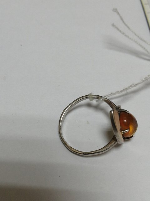 Серебряное кольцо с позолотой и природным самоцветом (30522102) 2