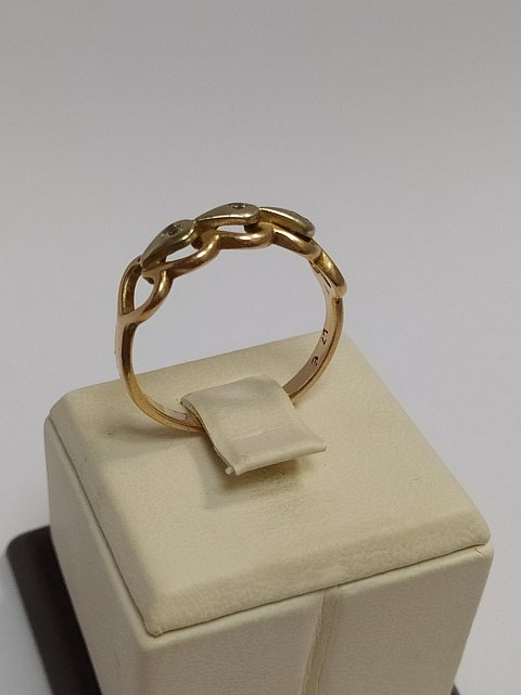 Кольцо из красного и белого золота с цирконием (33646788) 3