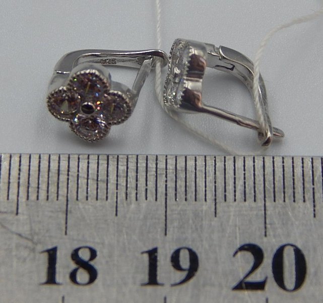 Серебряные серьги с цирконием (33062819) 5
