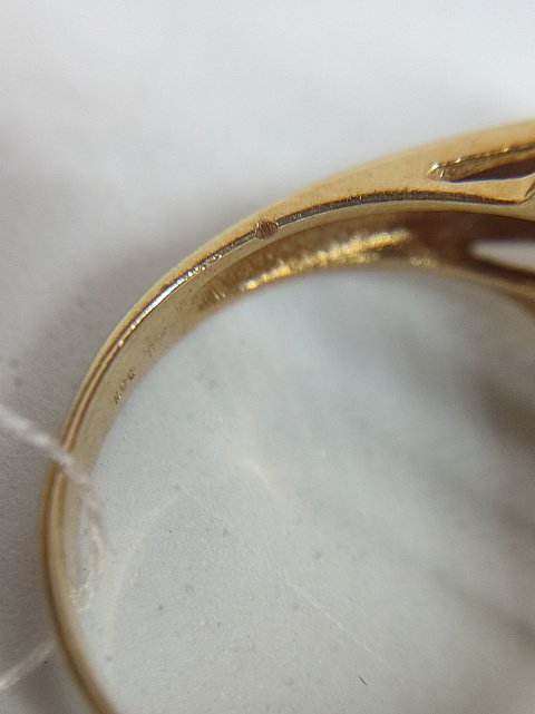 Кольцо из желтого золота с сапфиром, жемчугом и бриллиантом (-ми) (27417678)  6