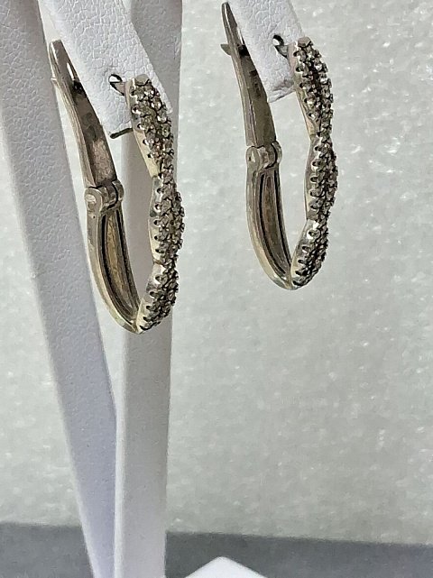 Срібні сережки з цирконієм (31012344) 1