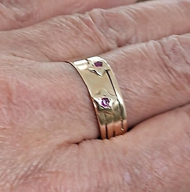 Кольцо из красного золота с корундом (32725408)  9