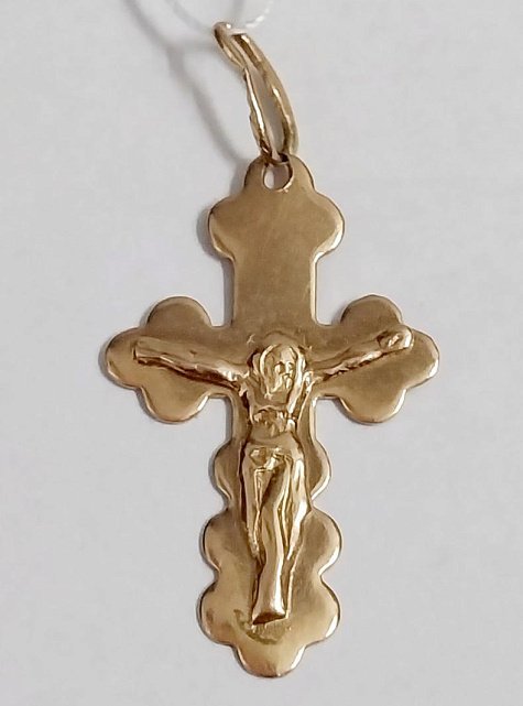 Підвіс-хрест з червоного золота (32592976) 0