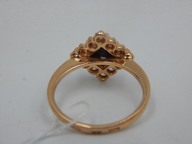 Кольцо из красного золота с цирконием (32376558) 10